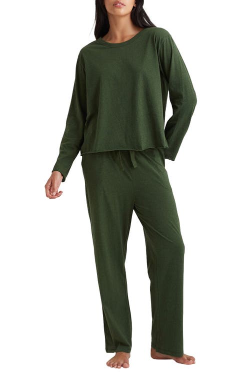 Papinelle Jada Organic Cotton Pajamas In Forest Green