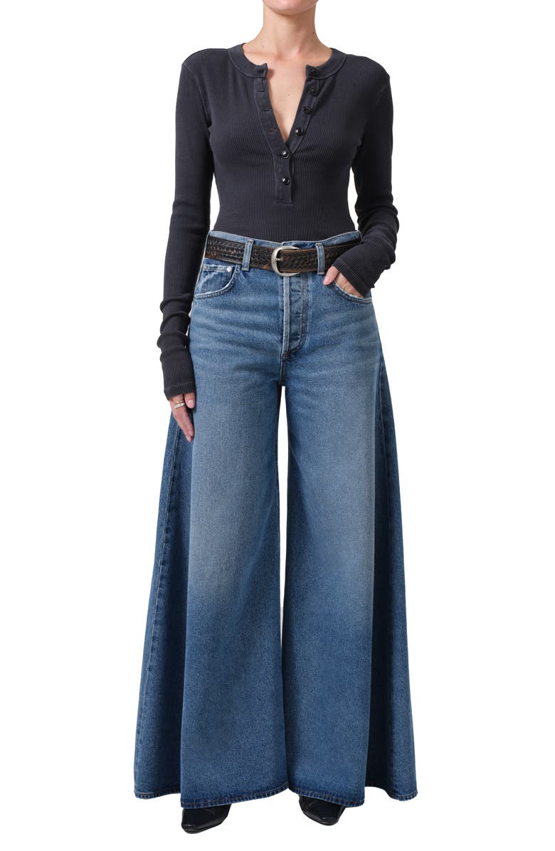 Citizens of Humanity Varra Long Sleeve Henley, Alternate, color, Charcoal Mineral