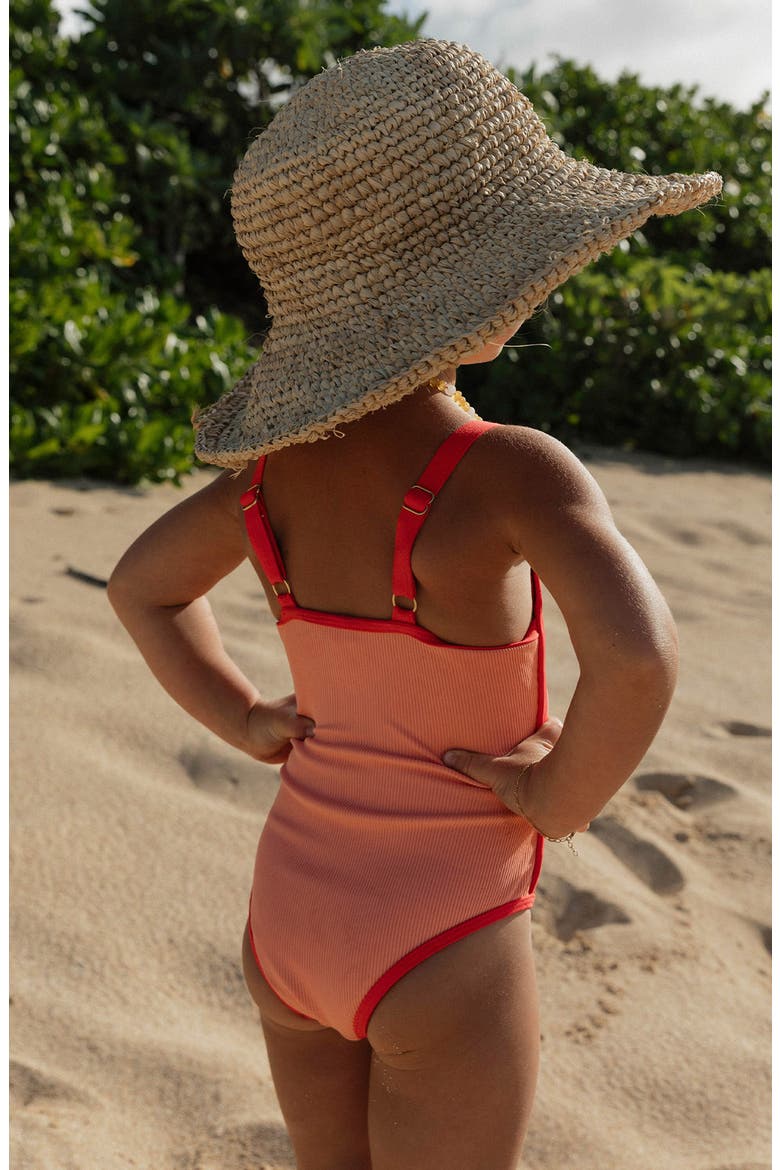 Kids' Little Beach Skipper One-Piece Swimsuit, Alternate, color, FRESHSQUEEZE/ POUT