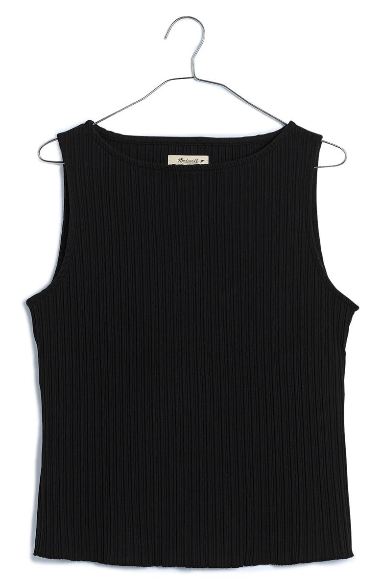 Madewell Boat Neck Rib Tank, Alternate, color, 