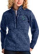 ANTIGUA Women's Antigua Heather Deep Sea Blue Seattle Kraken Fortune Half-Zip Pullover Jacket