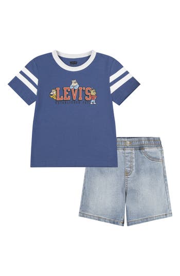 LEVI'S® LEVI'S® KIDS' MASCOT GRAPHIC T-SHIRT & SHORTS SET