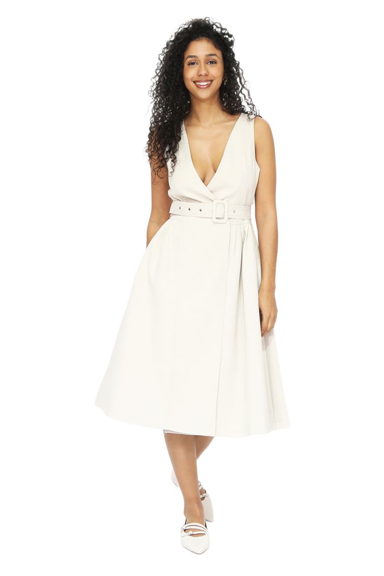 Miss Independence Midi Dress, Main, color, Sand