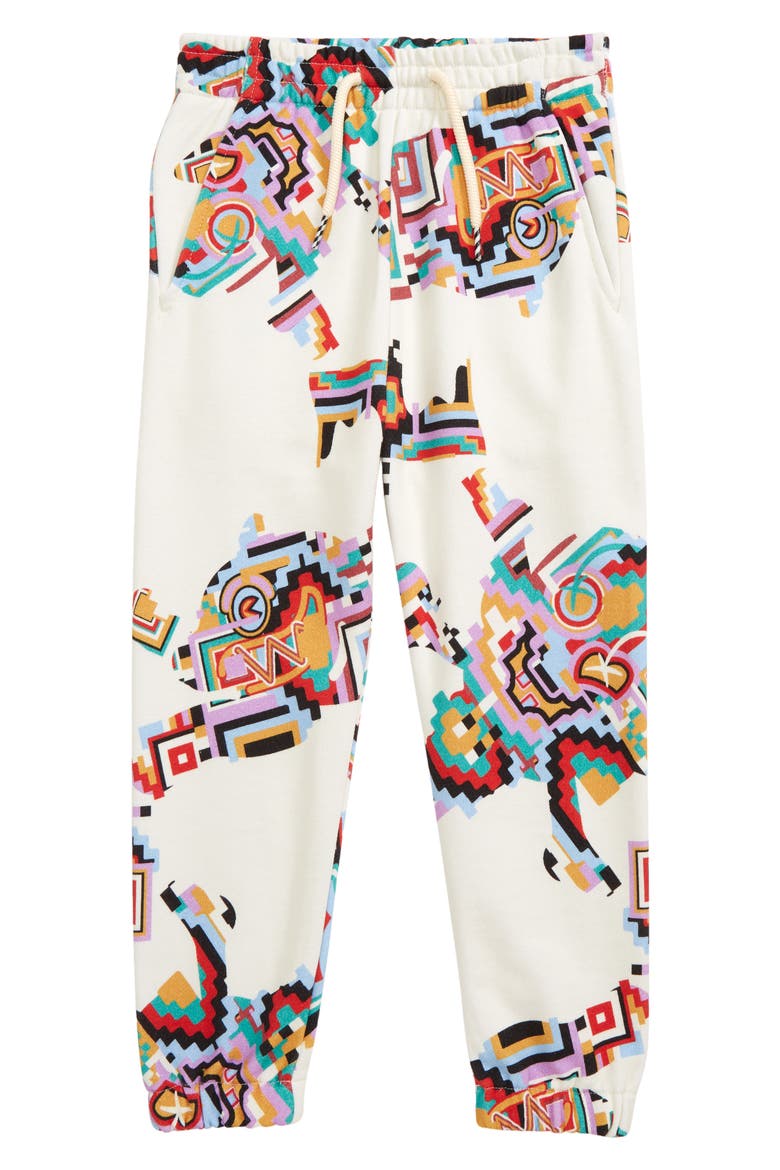 Kids' à la Mode Print Sweatpants, Main, color, WHITE ASPARAGUS