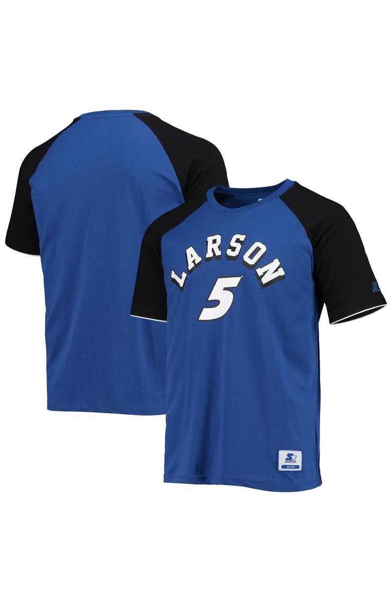STARTER Men's Starter Blue/Black Kyle Larson The Catcher Raglan T-Shirt, Main, color, 