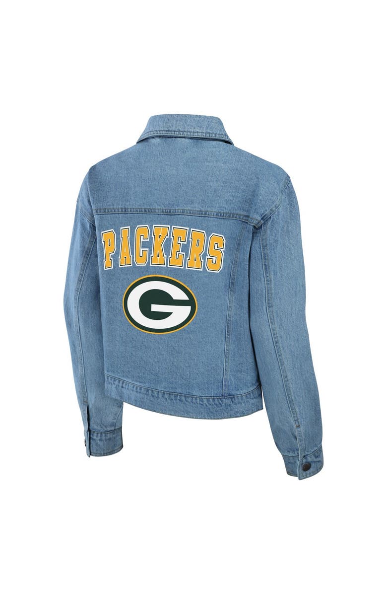 WEAR by Erin Andrews Women's WEAR by Erin Andrews Green Bay Packers Full-Snap Denim Jacket, Alternate, color, Blue