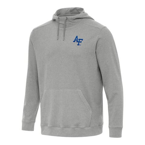 Men's Antigua Heather Gray Air Force Falcons Cloud Pullover Hoodie