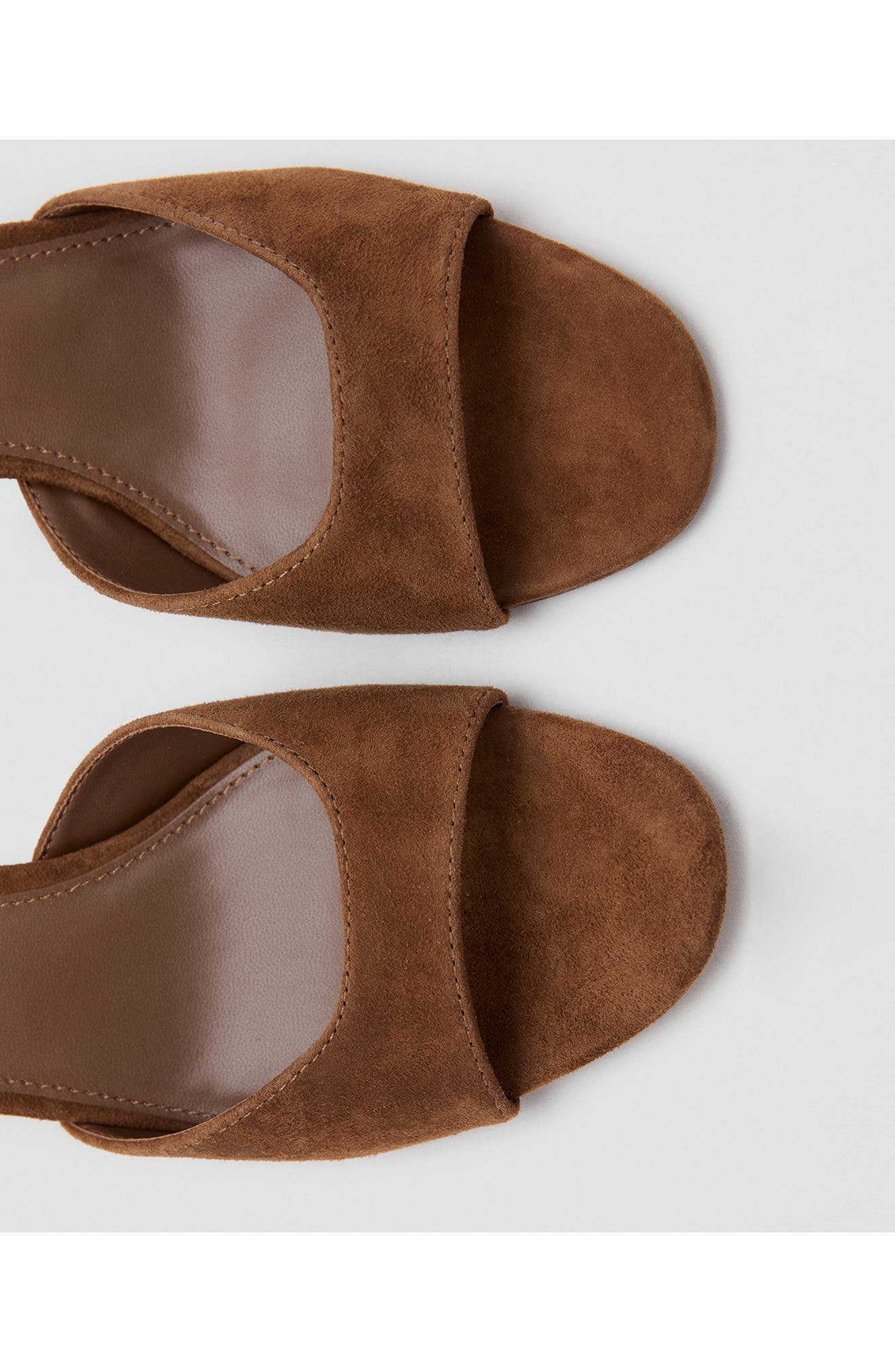 MANGO Funnel Heel Slide Sandal, Alternate, color, Leather