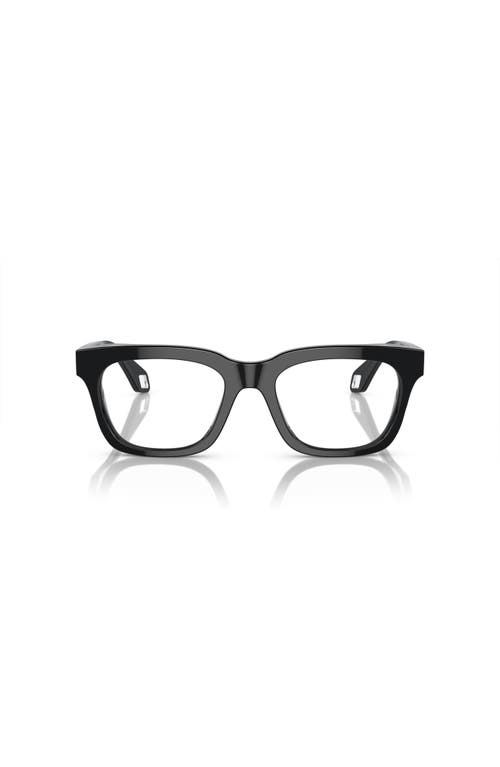 Giorgio Armani 52mm Rectangle Optical Glasses In Black