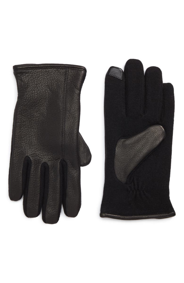 Ralph Lauren Deer Leather Hybrid Driving Gloves, Main, color, 