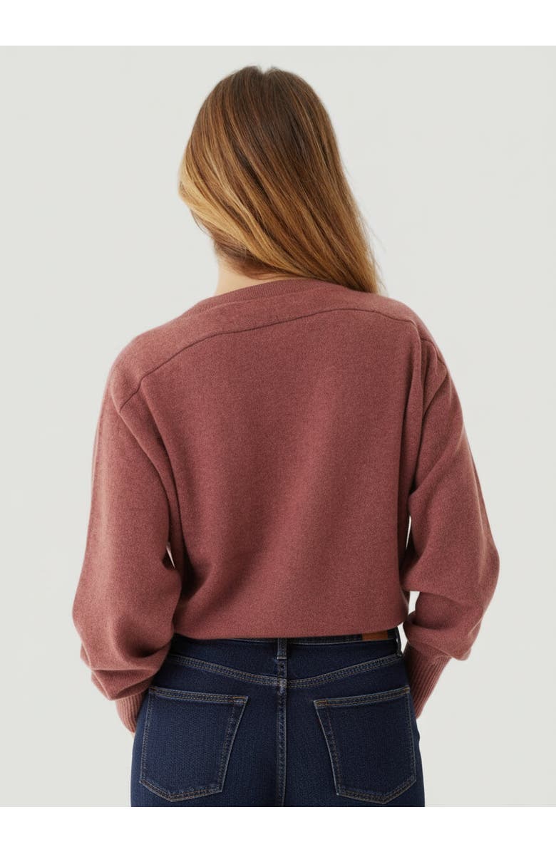 Majestic Filatures Cashmere Long Sleeve Pullover V-Neck, Alternate, color, Rose Taupe