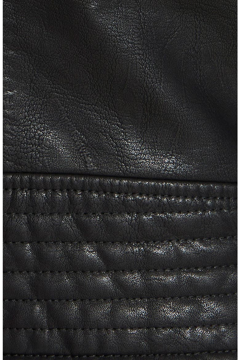 Faux Leather Moto Jacket, Alternate, color, BLACK