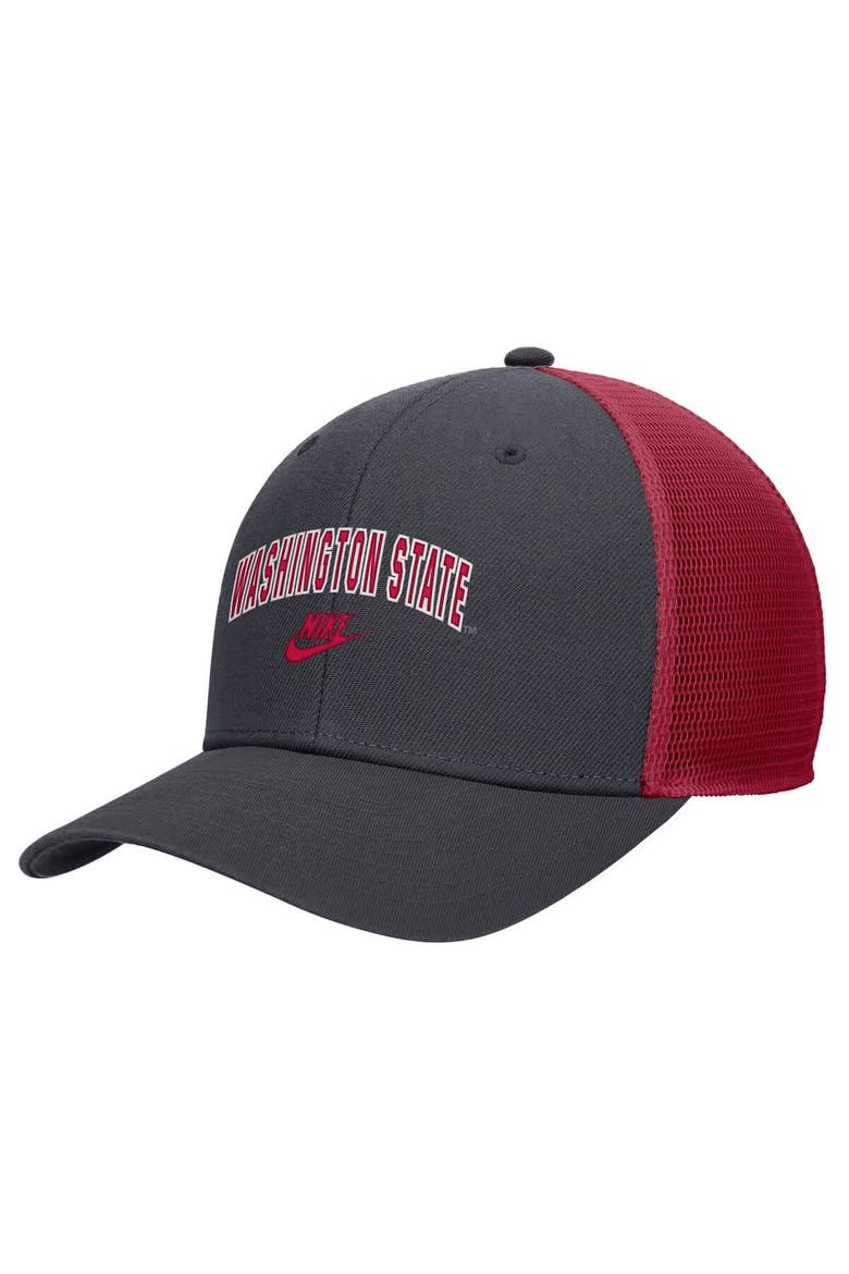 Men's Nike Gray Washington State Cougars Vintage Arch Rise Performance Trucker Adjustable Hat, Main, color, Gray