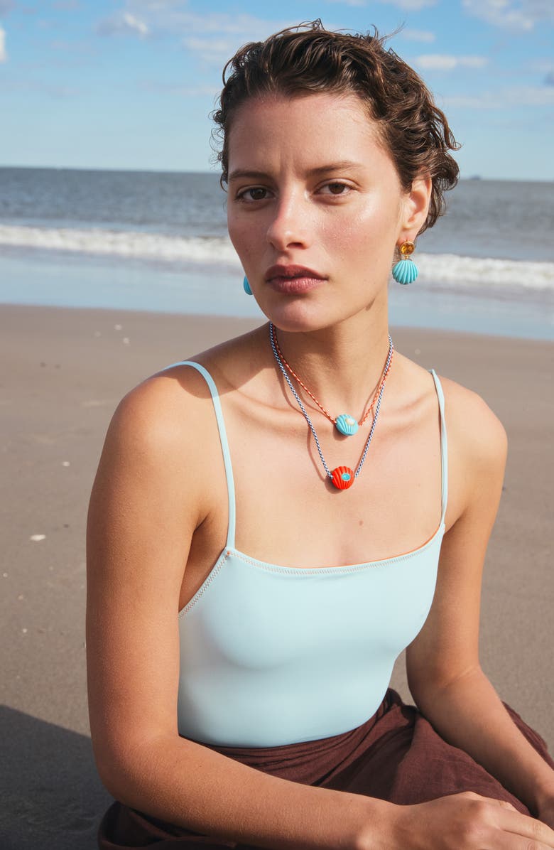 Lizzie Fortunato Kai Shell Drop Earrings, Alternate, color, Blue Multi