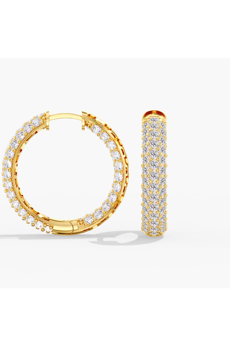 Domed Pave Inside Out Lab Diamond Hoops in 14K Gold, Alternate, color, Yellow Gold