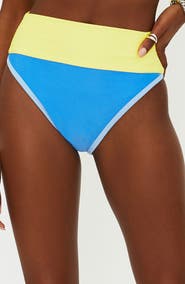 Beach Riot Emmy Colorblock High Waist Bikini Bottoms