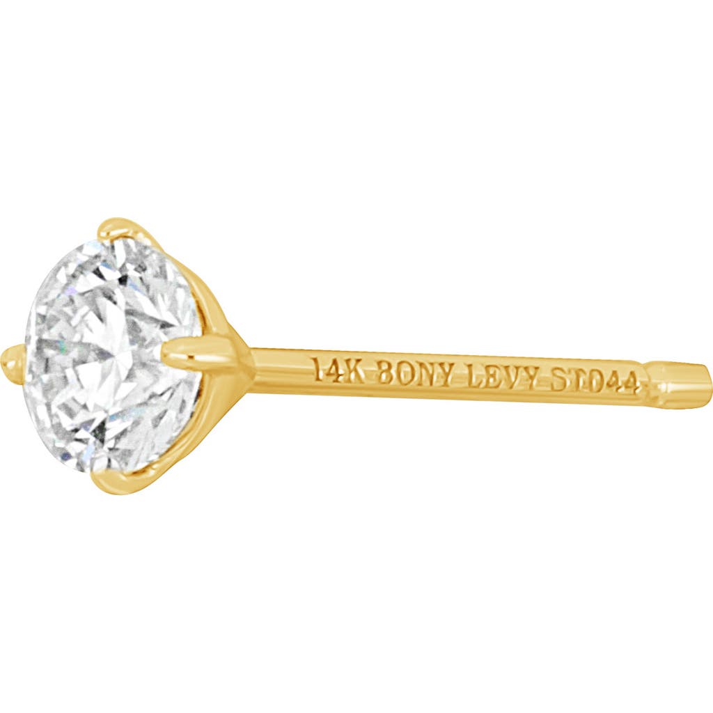 Bony Levy 14k Gold Single Diamond Stud Earring In 14k Yellow Gold