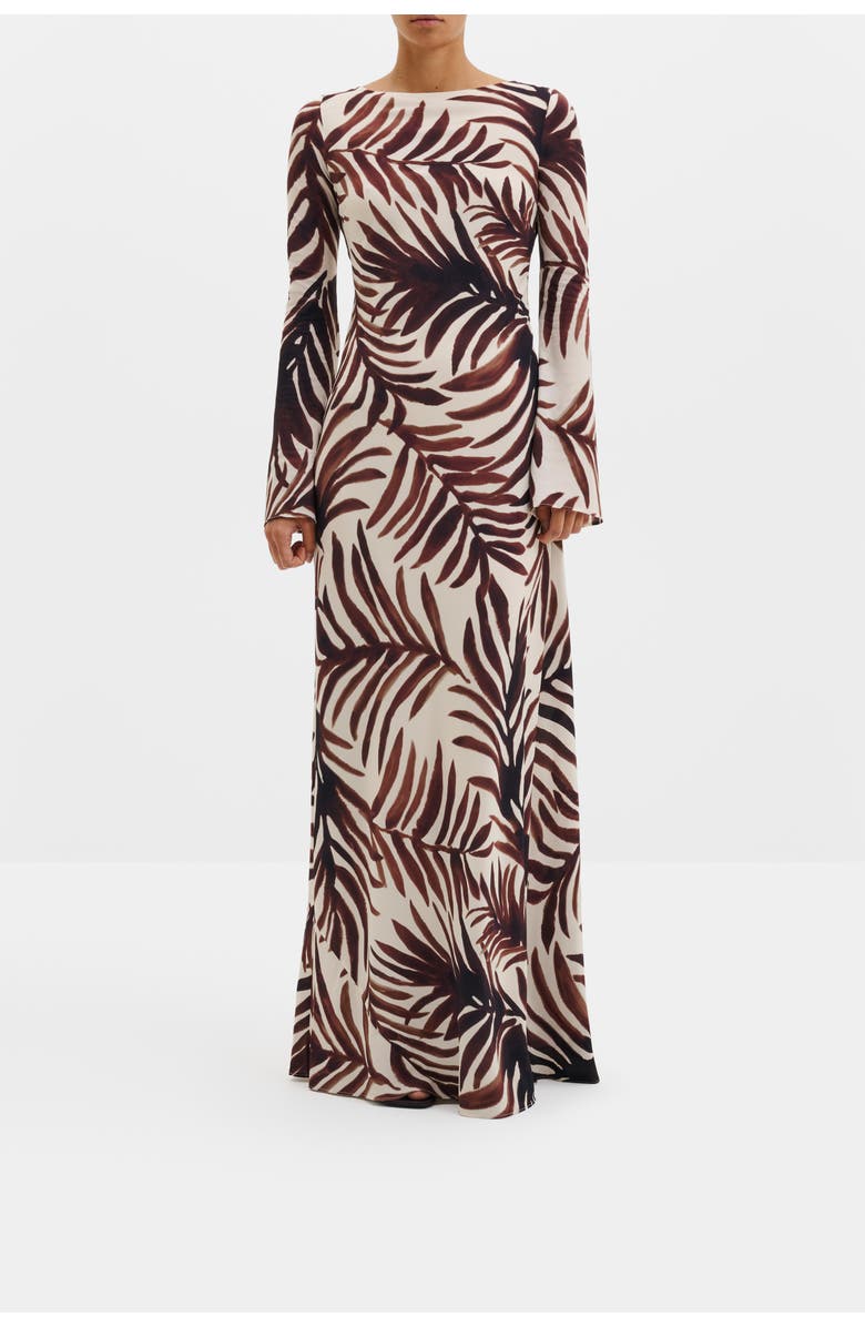 Malina Jennelie Open Back Chiffon Maxi Dress, Alternate, color, Burnt Leaf