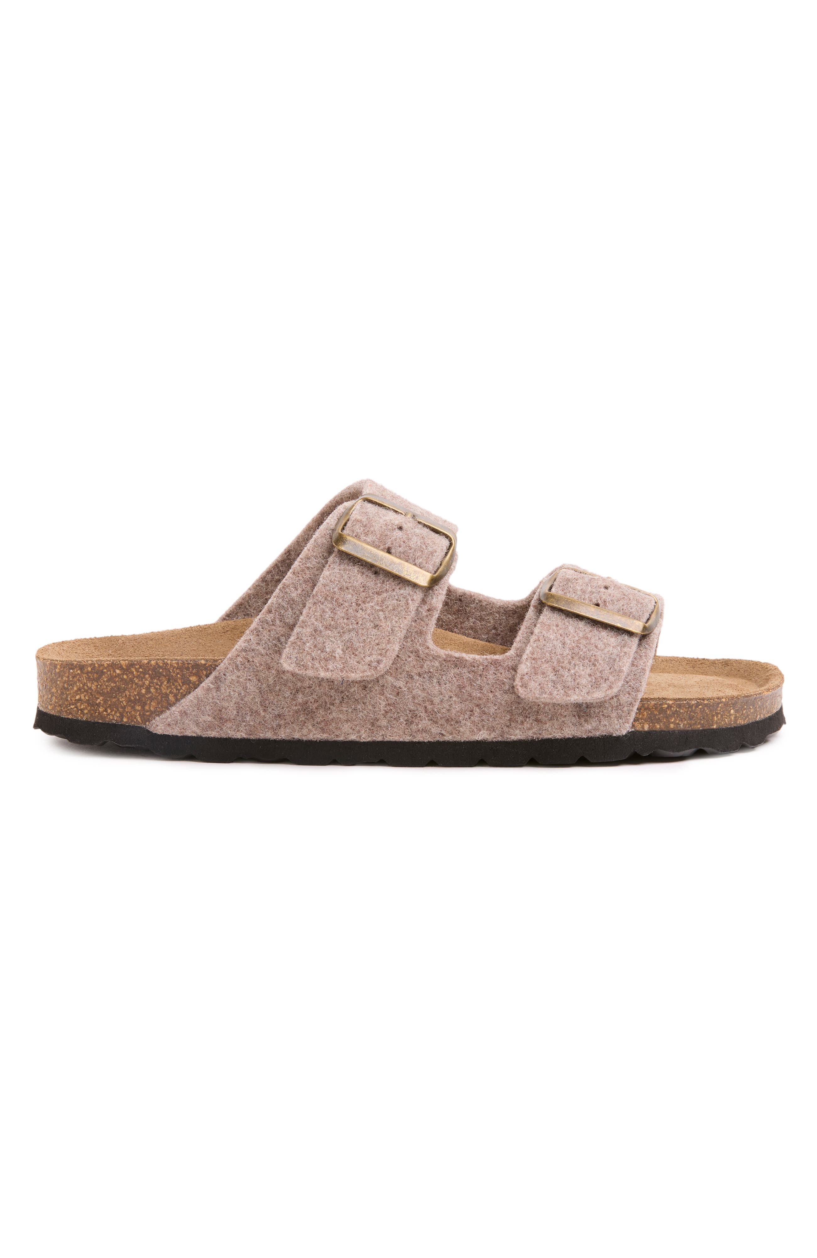 Celtic & Co. Felt Double Buckle Slide Sandal, Alternate, color, Taupe