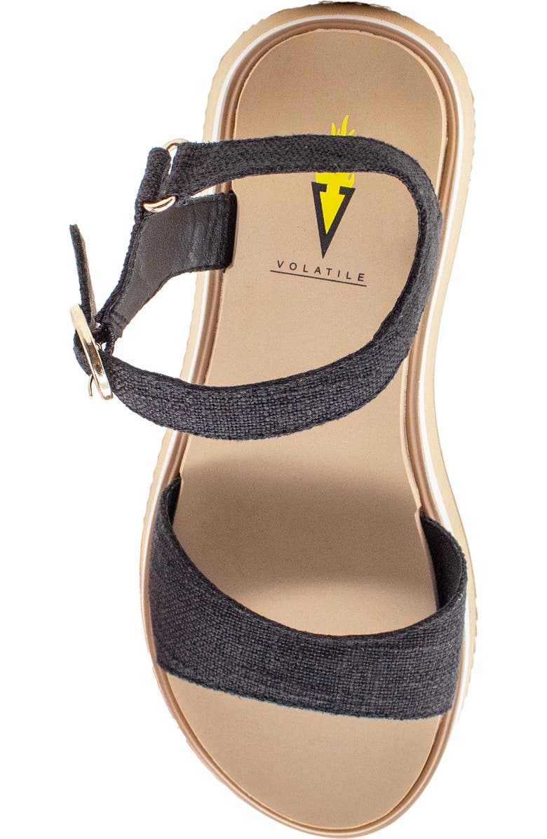 Volatile Porcini Ankle Strap Platform Sandal, Alternate, color, Black Linen