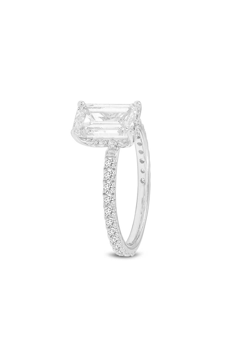 LuvMyJewelry Regalia 14K White Gold Emerald Cut Lab Grown Diamond Hidden Halo Engagement Ring - 2.55 ctw, Alternate, color, 14K White Gold
