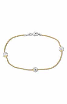 DELMAR 6mm Ball Station Chain Bracelet