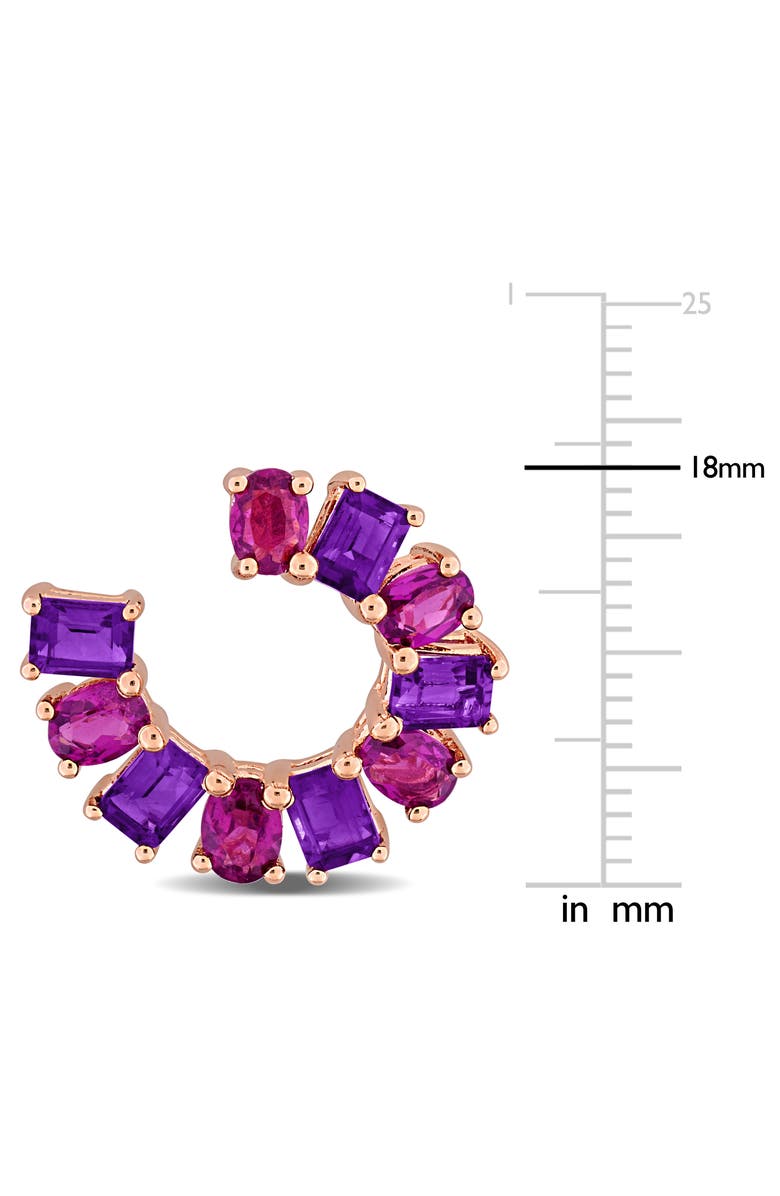 Julianna B. Rhodolite & Amethyst Curved Earrings, Alternate, color, Multi-Stone