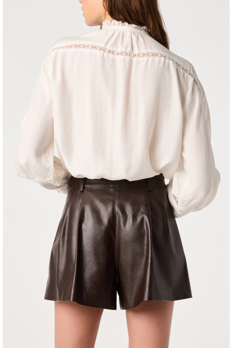 Edith Lace Detail Button-Up Shirt, Alternate, color, OFF WHITE