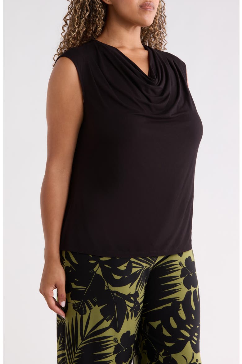 Cowl Neck Extended Shoulder Top, Alternate, color, ANNE BLACK