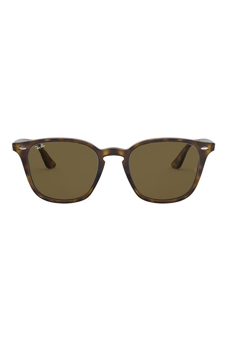 52mm Square Sunglasses, Main, color, LIGHT HAVANA / DARK BROWN