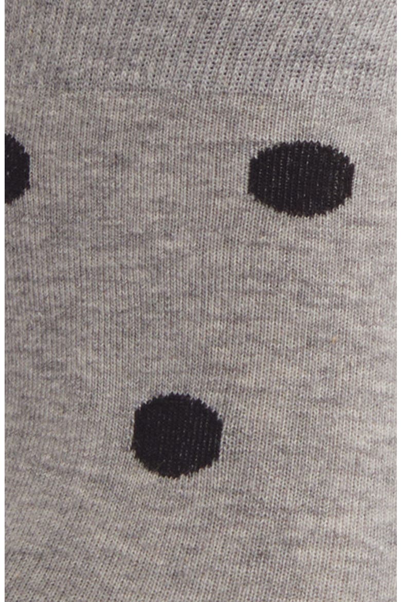 Polka Dot Cotton Crew Socks, Alternate, color, GREY POLKA