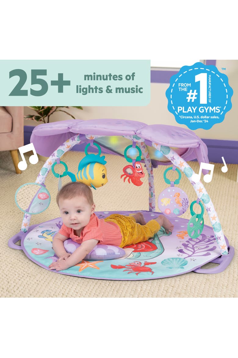 The Little Mermaid Twinkle Trove Light-Up Musical Baby Activity Gym, Main, color, PURPLE
