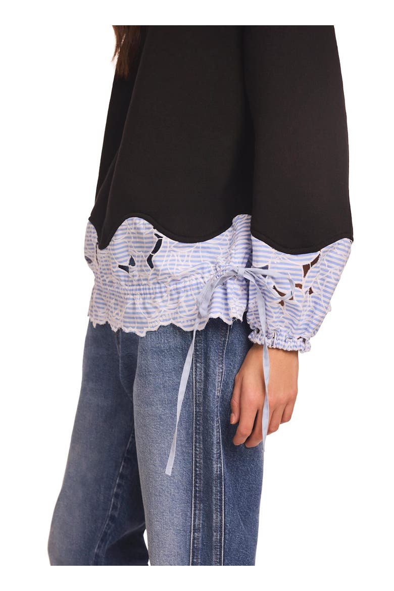 Embroidered Hem Sweatshirt, Alternate, color, Blue