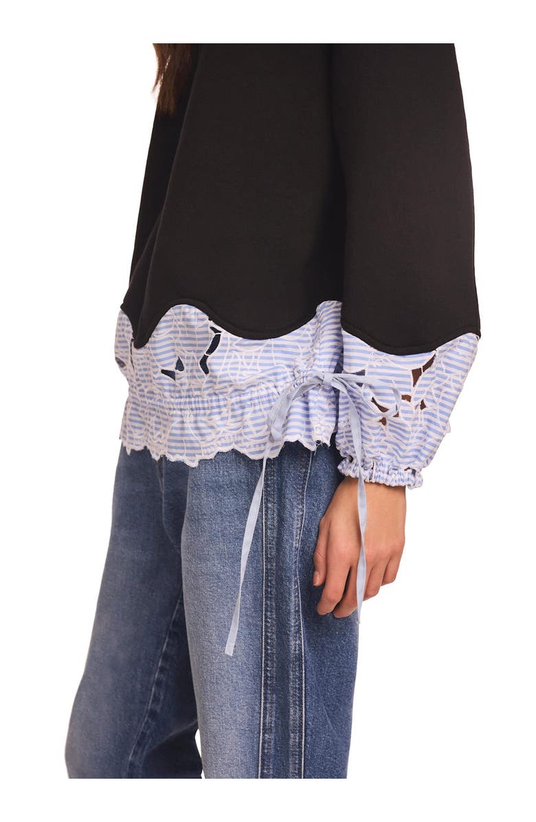 MINT VELVET Embroidered Hem Sweatshirt, Alternate, color, Blue