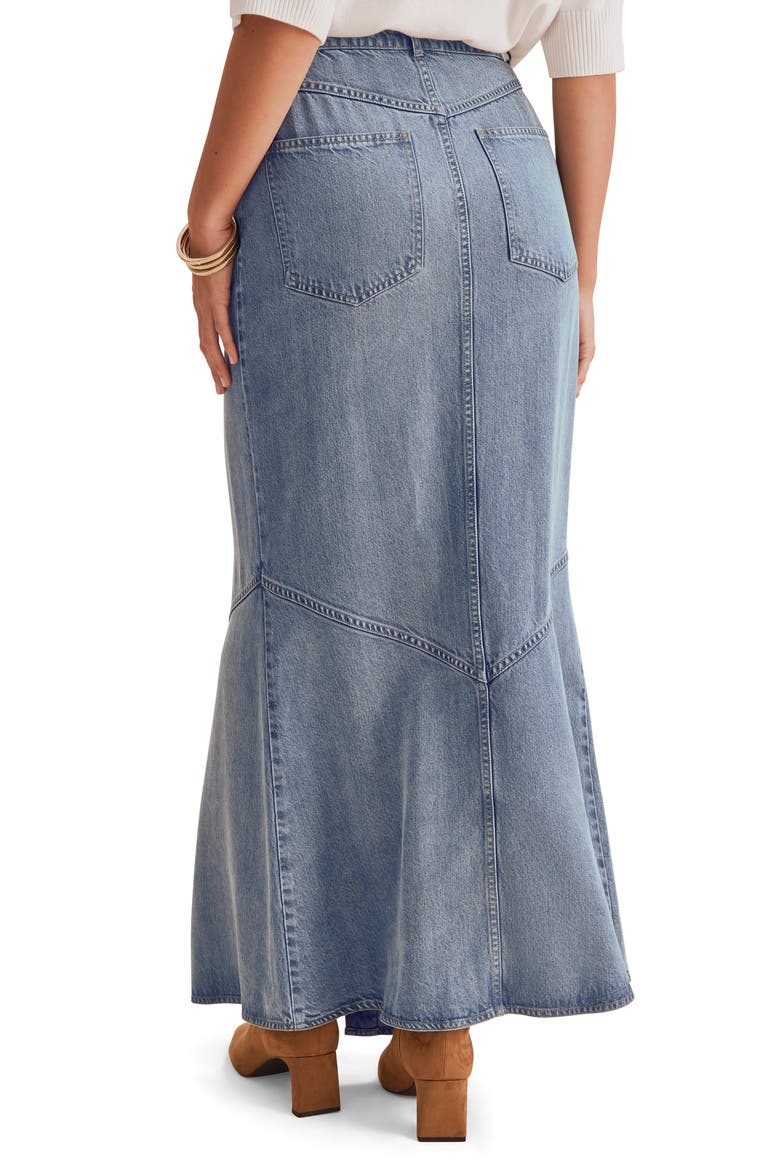 Lounge Denim Maxi Skirt, Alternate, color, INDIGO BLUE