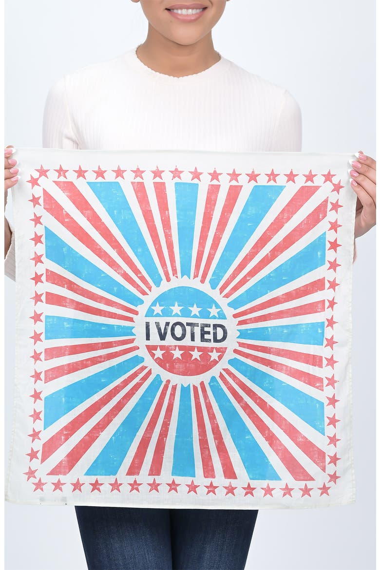 'I Voted' Cotton Scarf, Alternate, color, BLUE