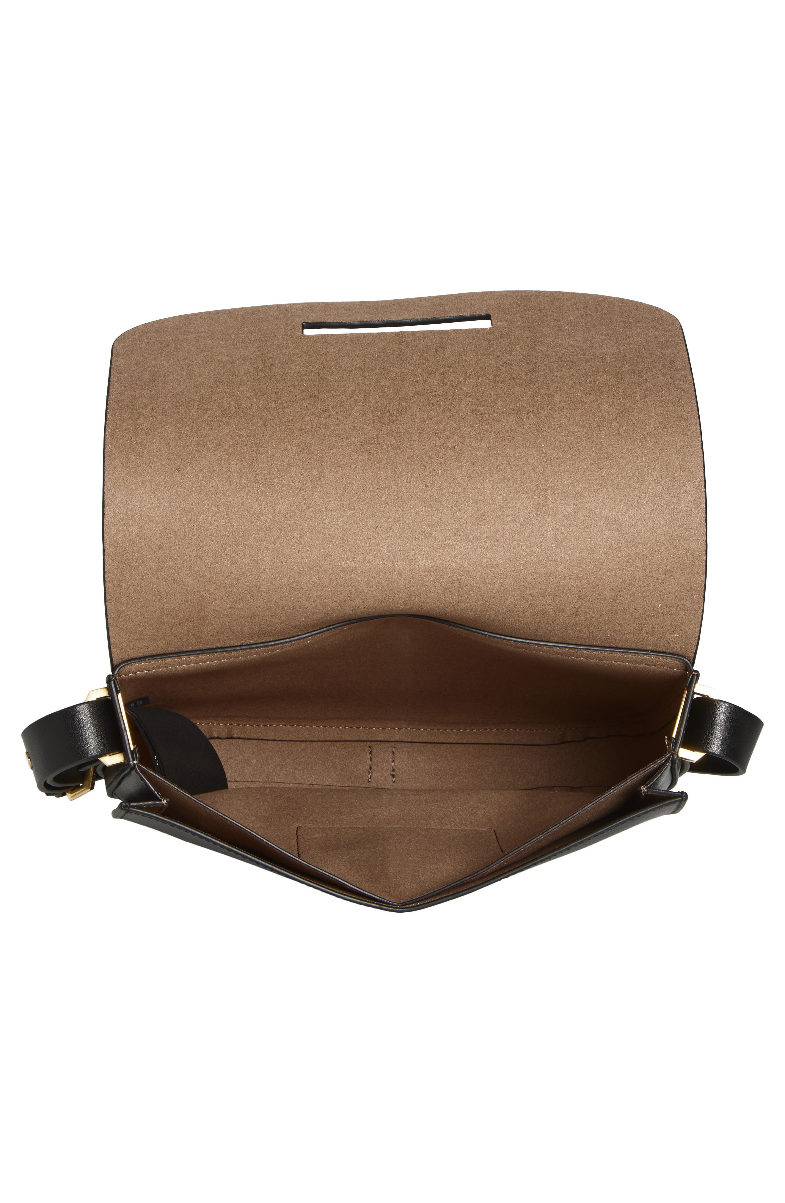 AllSaints Etta Leather Shoulder Bag, Alternate, color, Black