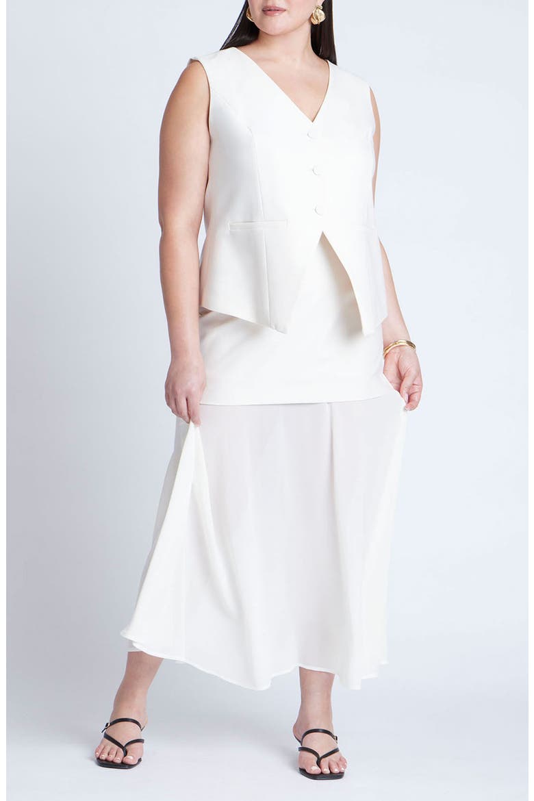 Mixed Media Skirt, Alternate, color, CREAM