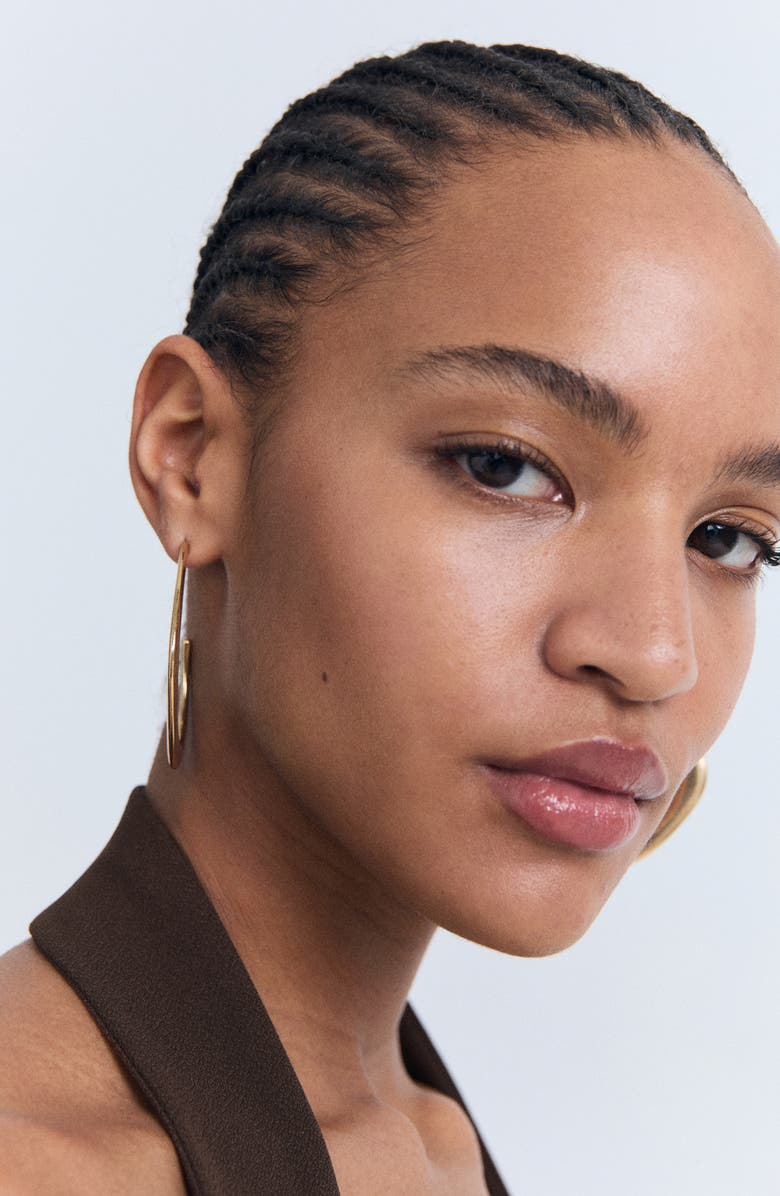 MANGO Textured Halter Top, Alternate, color, Brown