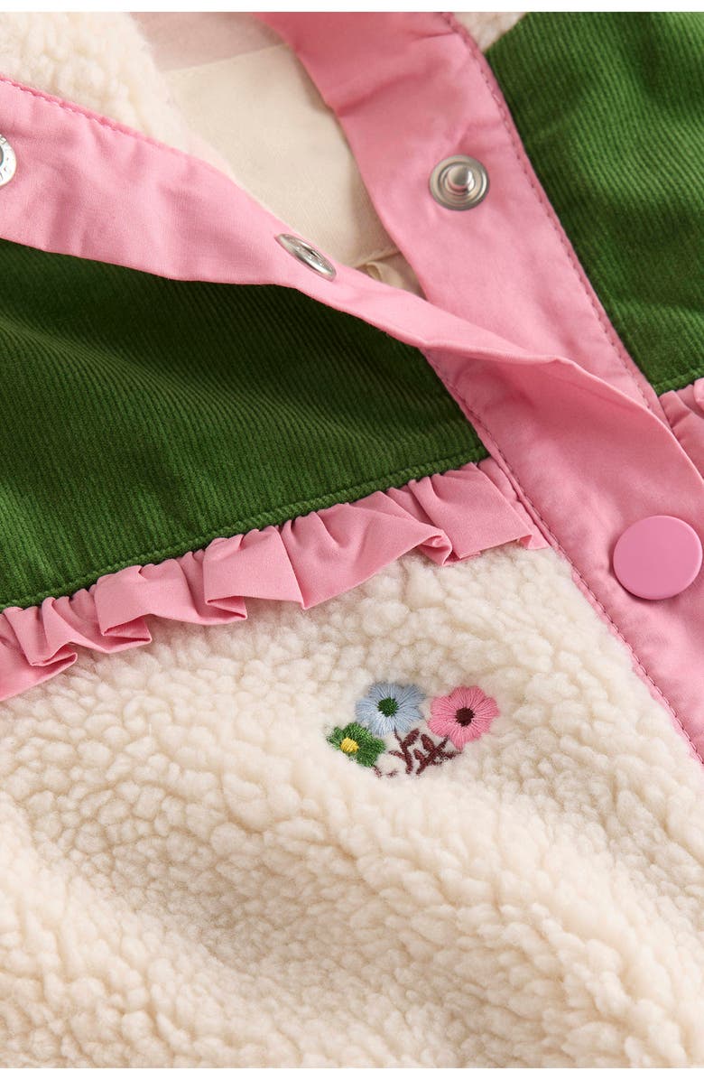 Mini Boden Kids' Pretty Mixed Media Jacket, Alternate, color, Soft Ivory Embroidered