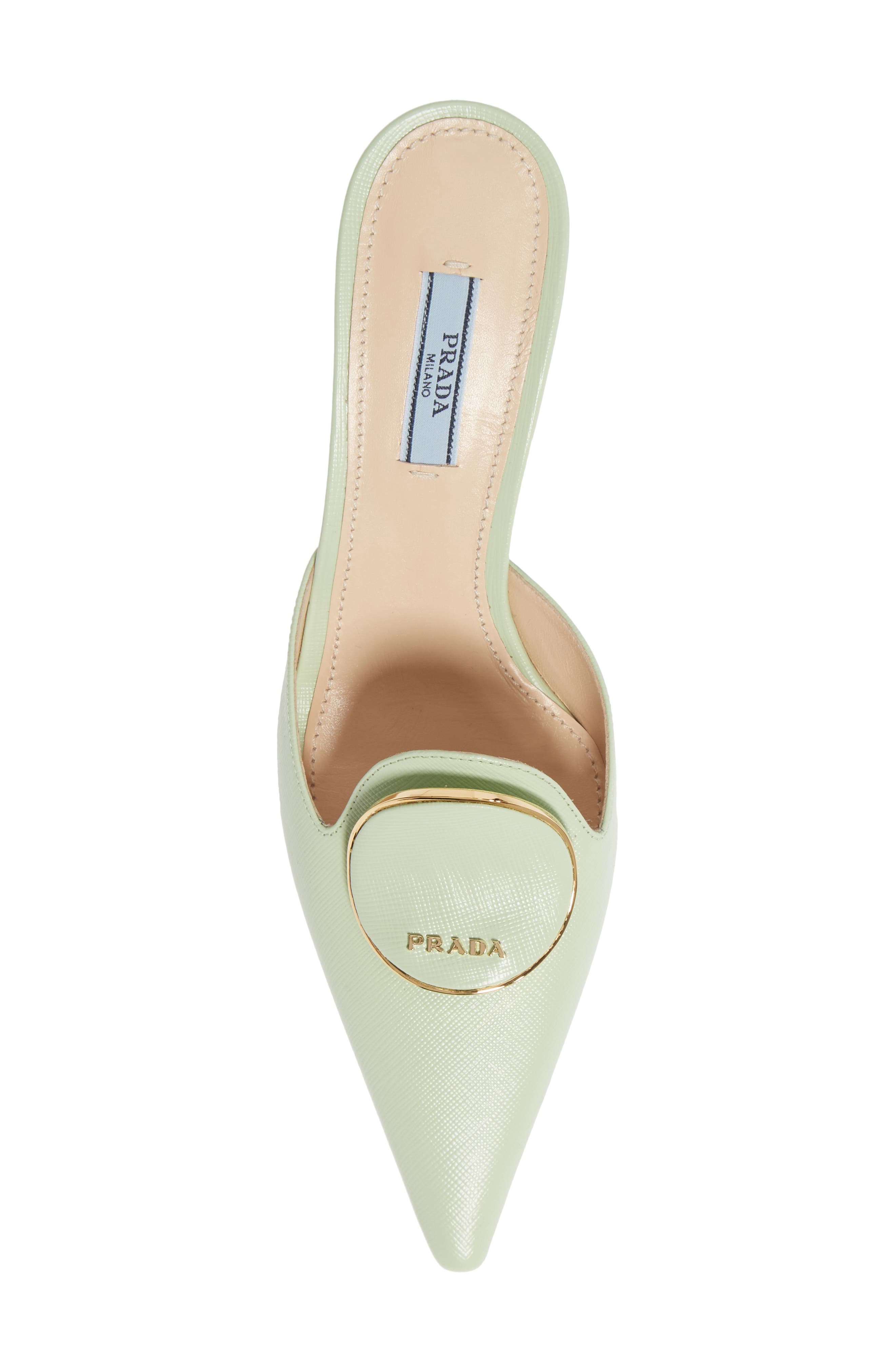 Prada Logo Pointed Toe Mule, Alternate, color, 