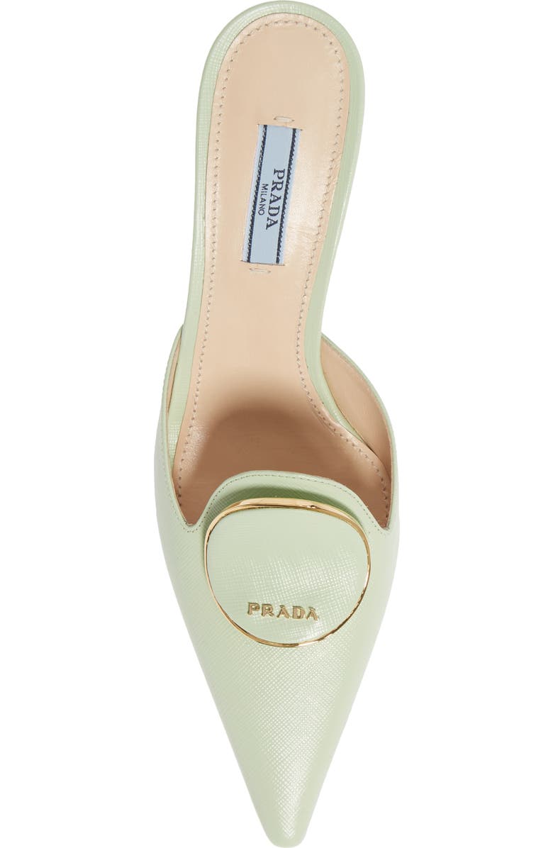 Prada Logo Pointed Toe Mule, Alternate, color,