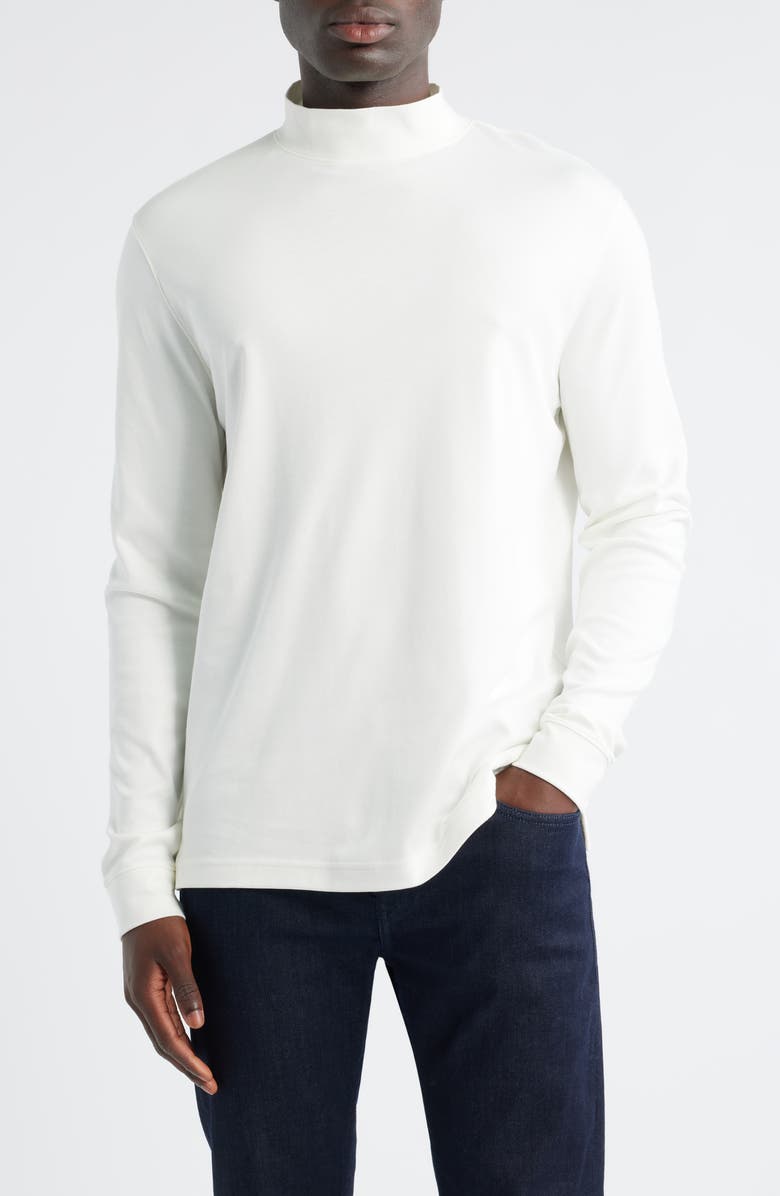 Scott Barber Pima Cotton Interlock Mock Neck Top, Main, color, White