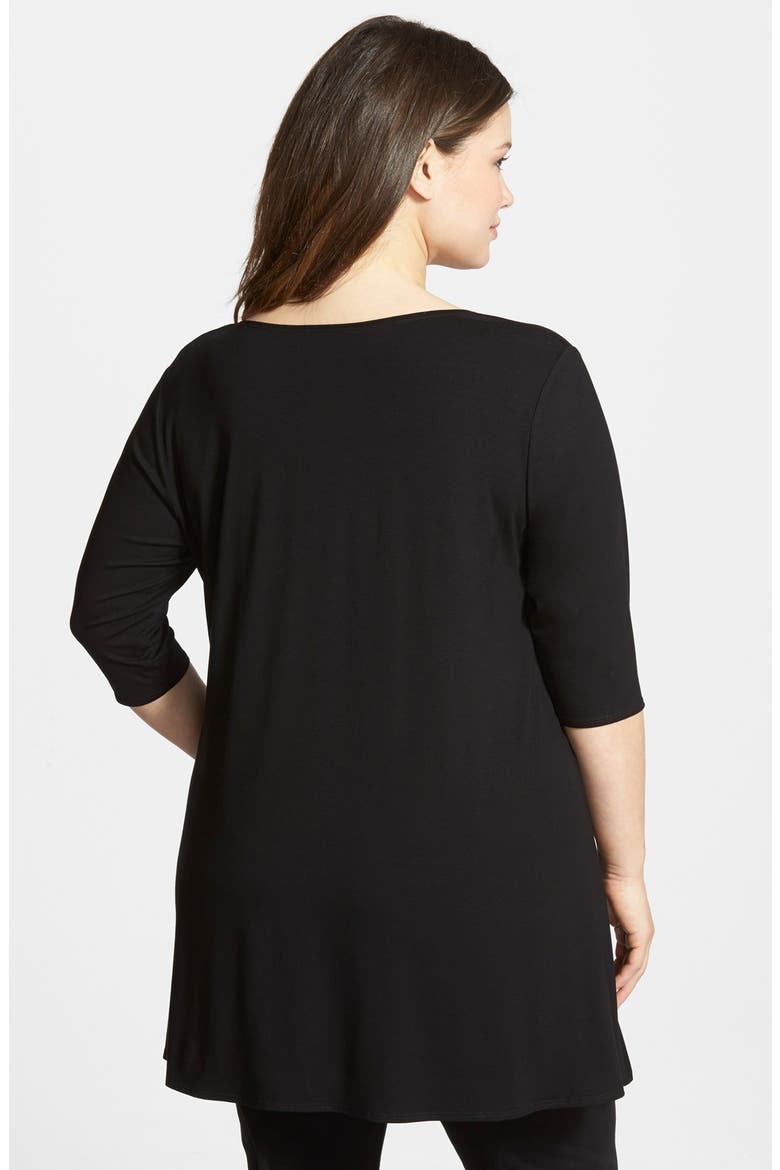 V-Neck Tunic, Alternate, color, BLACK