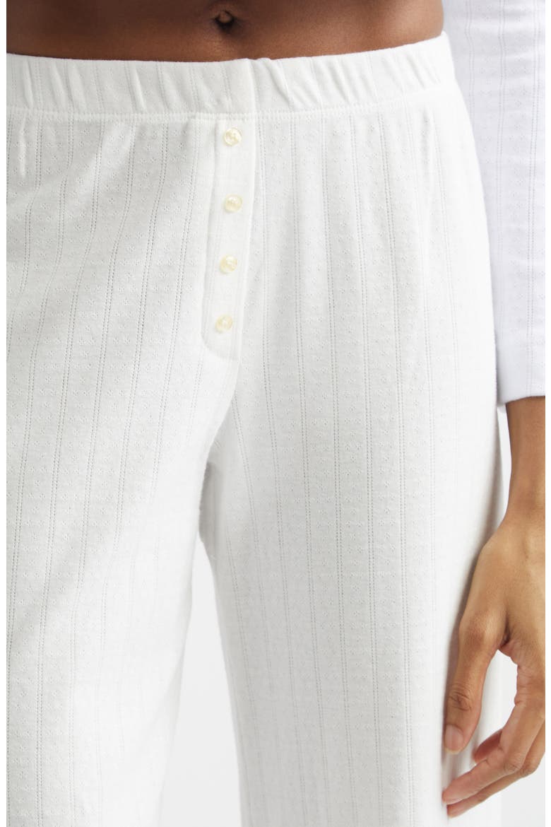 Cotton Pointelle Boxer Pants, Alternate, color, WHITE