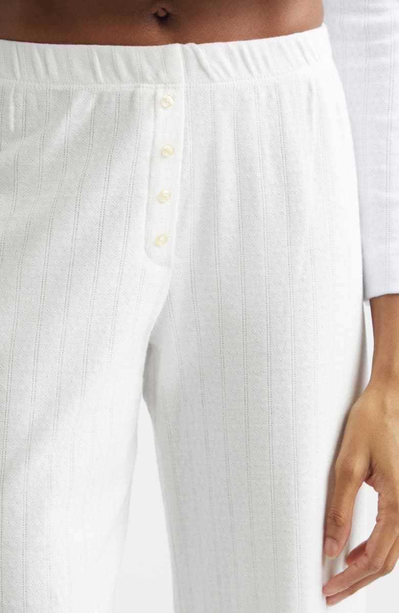 LESET Cotton Pointelle Boxer Pants, Alternate, color, White