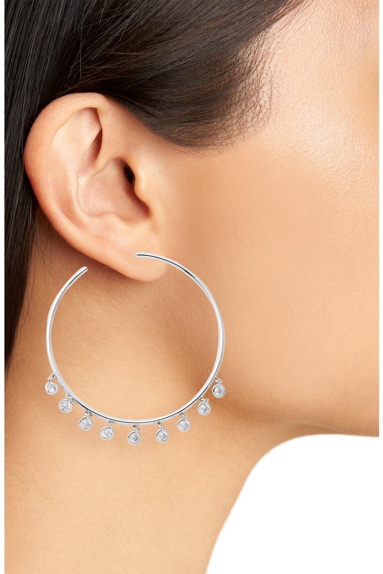 Shaker Hoop Earrings, Alternate, color, SILVER