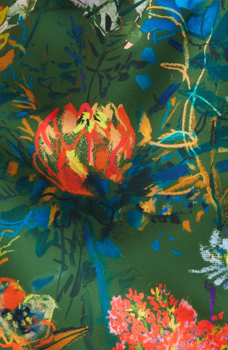 Lela Rose Floral Ruched Dress, Alternate, color, 