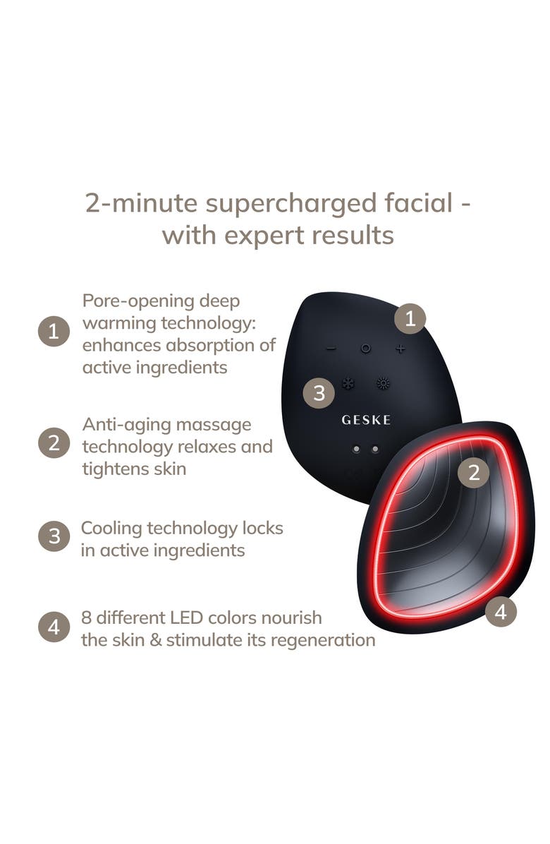 GESKE SmartAppGuided Sonic Warm & Cool Mask | 9 in 1, Alternate, color, Black