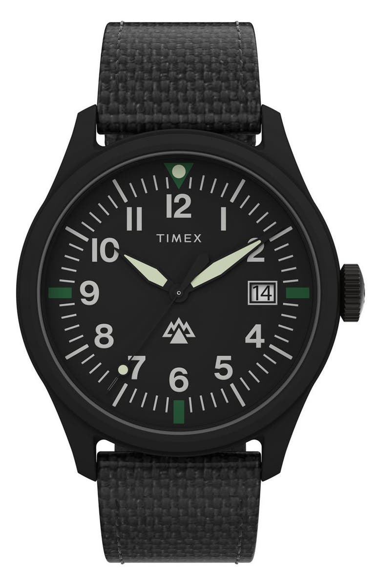 Timex<sup>®</sup> Expedition North<sup>®</sup> Traprock Recycled Textile Strap Watch, 43mm, Main, color,